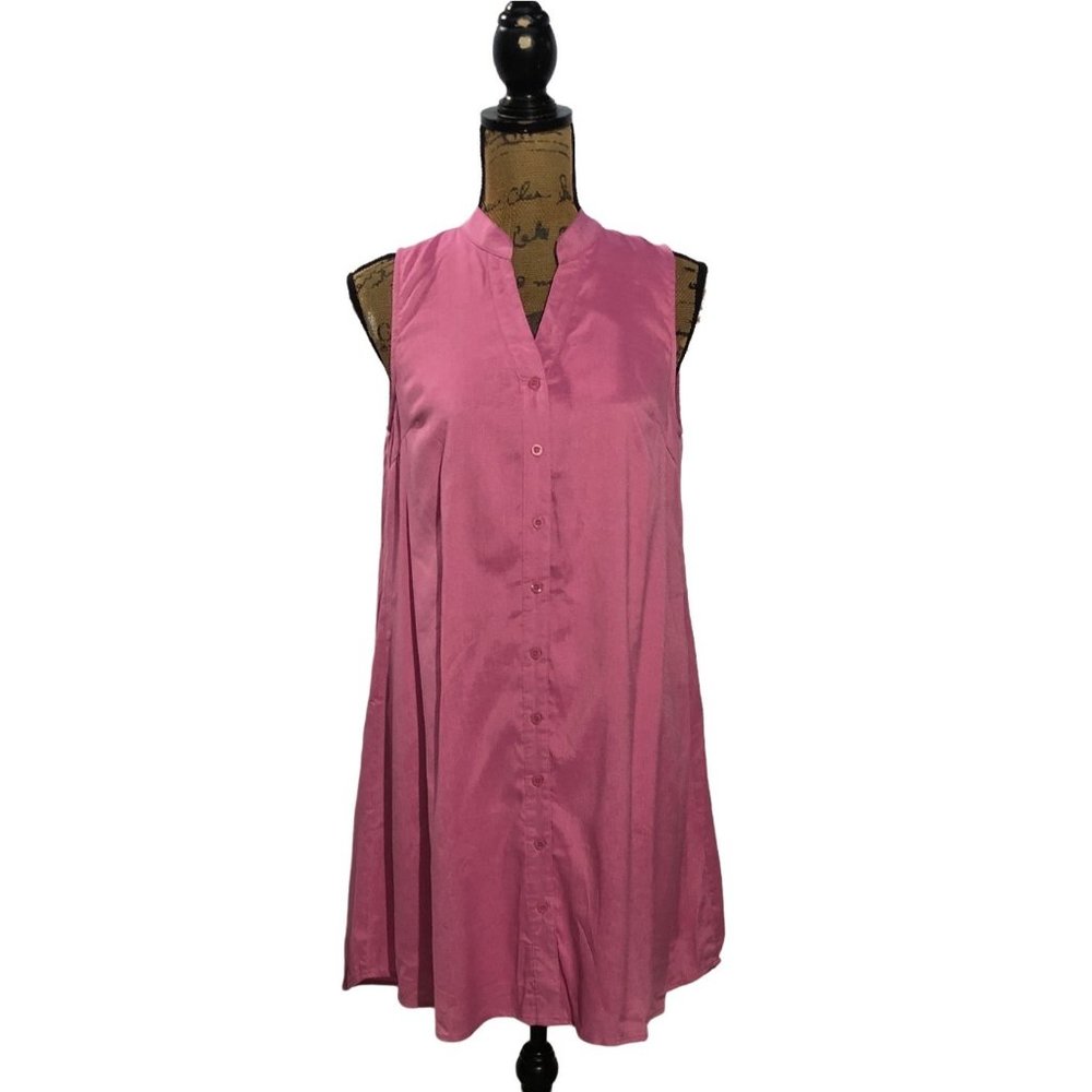 NEW Sugar Lips S Dress Think Pink Button Up A Line Shift Lined